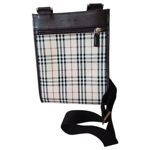 AUTHENTIC Burberry Nova Check Canvas Leather Shoulder/Messenger/Crossbody Bag